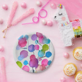 Kutroze abstracte kunstboom papieren bordje (Feest)