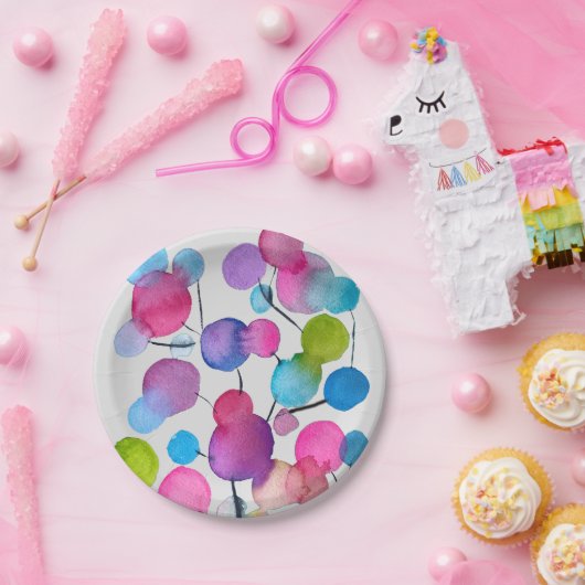 Kutroze abstracte kunstboom papieren bordje (Feest)