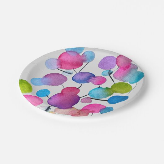 Kutroze abstracte kunstboom papieren bordje (Gekanteld)