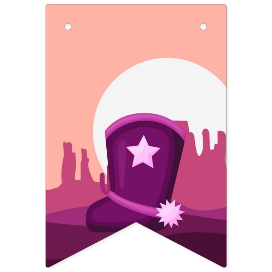 Kutroze cowgirl westerne woestijn elke verjaardag vlaggetjes (Eerste vlag)