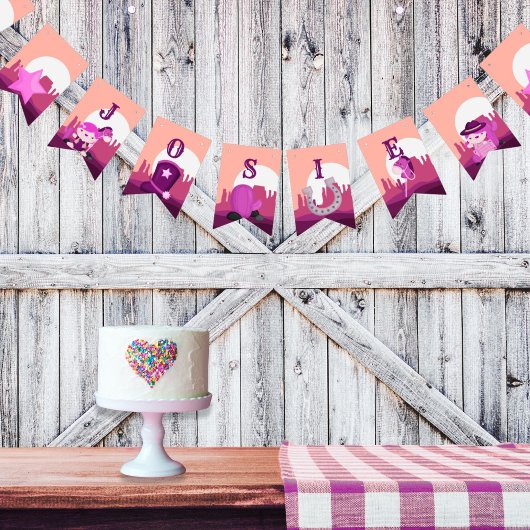 Kutroze cowgirl westerne woestijn elke verjaardag vlaggetjes