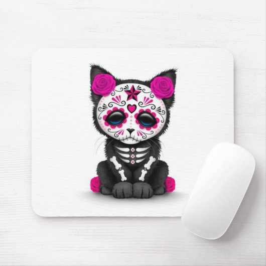 Kutroze dag van de dode keuken, wit muismat (Met muis)