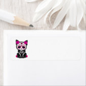 Kutroze dag van de dode keukenkat etiket (Insitu)