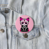 Kutroze dag van de dode keukenkat ronde button 7,6 cm (In situ)