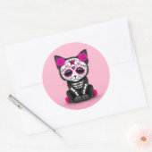 Kutroze dag van de dode keukenkat ronde sticker (Envelop)