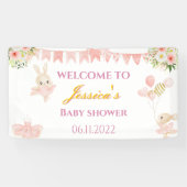 Kutroze en goudballerina baby shower banner (Horizontaal)