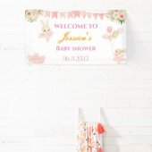Kutroze en goudballerina baby shower banner (Insitu)