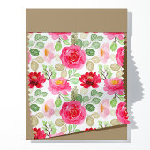 Kutroze en rode Waterverf Rozen Stof