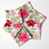 Kutroze en rode Waterverf Rozen Stof