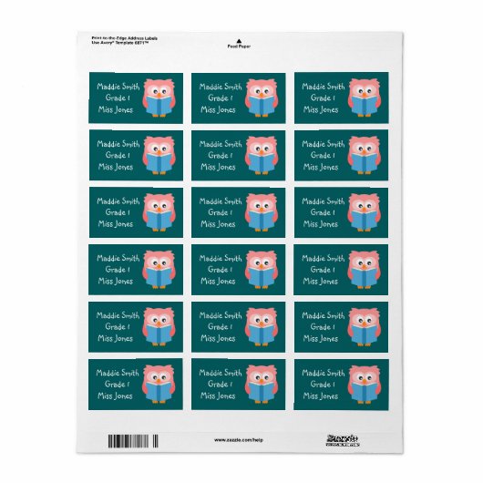 Kutroze leestoil kinder boeklabel etiket (Full Sheet)