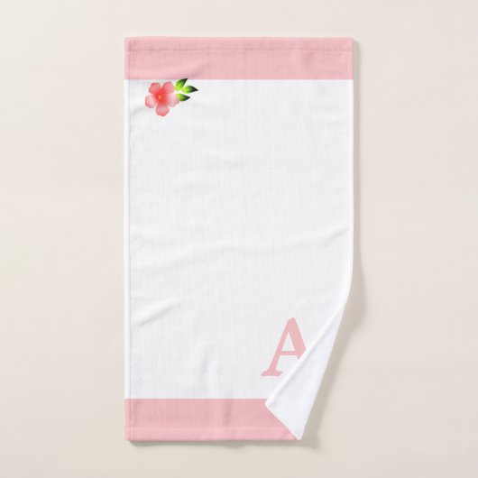 Kutroze monogram met bloembadhanddoekset bad handdoek (Handdoek)