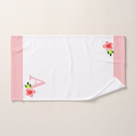 Kutroze monogram met bloembadhanddoekset bad handdoek (Handdoek)