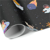 Kutruimte kitten in het sterrenstelsel cadeaupapier (Rol Hoek)
