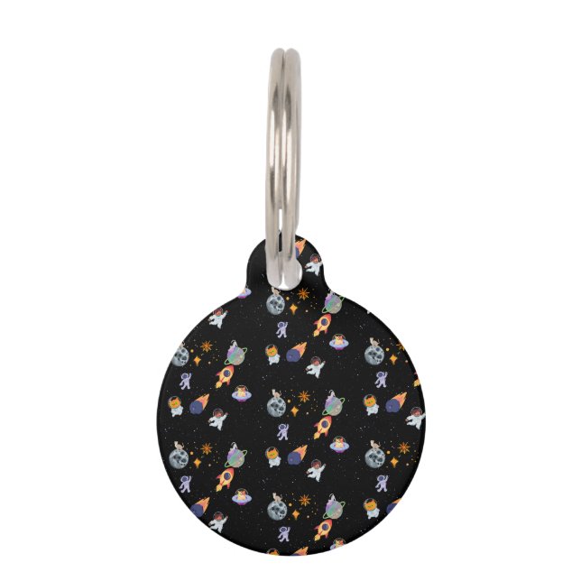 Kutruimte kitten in het sterrenstelsel huisdierpenning (Voorkant)