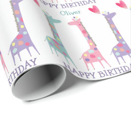 Kutschildklier-Giraffe op zaterdag Cadeaupapier