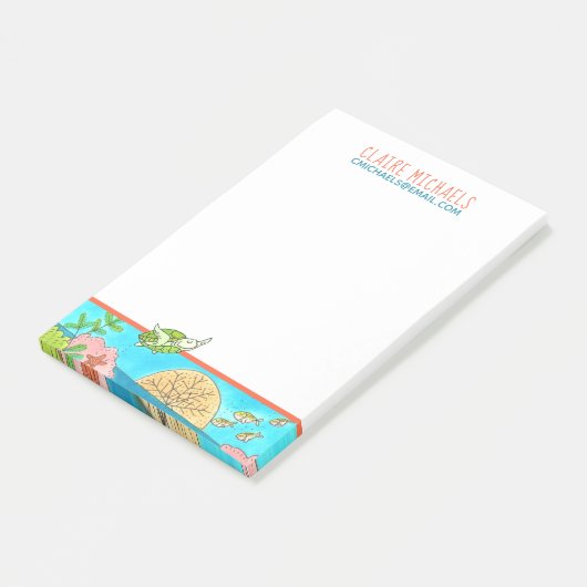 Kutschildpad voor Zeeen Post-it® Notes (Schuin)