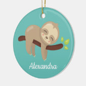 Kutsla op het Blauwgroen dier van de Boom Kawaii Keramisch Ornament (Links)