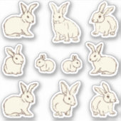 Kutst Bunny Rabbits Bonanza - aangepaste snede. Sticker (Voorkant)