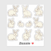 Kutst Bunny Rabbits Bonanza - aangepaste snede. Sticker (Vel)