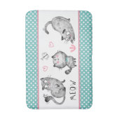 Kutstaafjes, botervliegen, harten, pooldots badmat (Voorkant Verticaal)