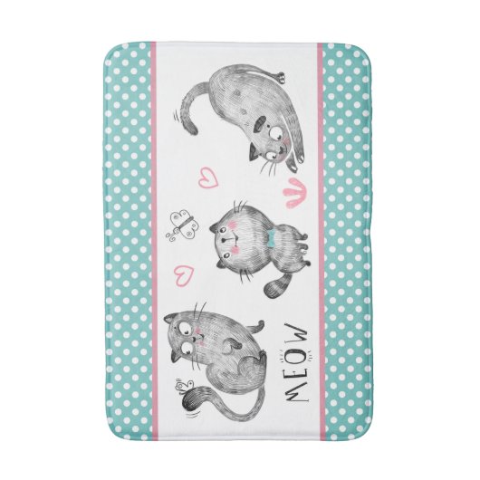 Kutstaafjes, botervliegen, harten, pooldots badmat (Voorkant Verticaal)