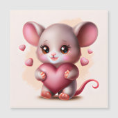 Kutste Baby muis met Valentijns hartwoord S (Voorkant)