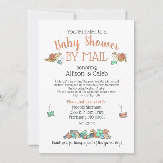 Kutste Baby shower per post Kaart (Voorkant)