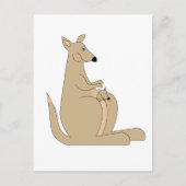 Kutste cartoon kangaroo met baby geschenken en t - briefkaart (Voorkant)