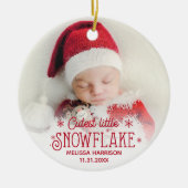 Kutste kleine sneeuwvlok baby eerste kerstaam keramisch ornament (Voorkant)