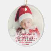 Kutste kleine sneeuwvlok baby eerste kerstaam keramisch ornament (Links)
