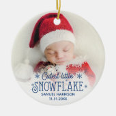 Kutste kleine sneeuwvlok baby eerste kerstjaar keramisch ornament (Voorkant)