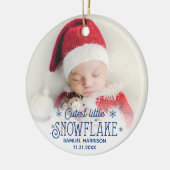 Kutste kleine sneeuwvlok baby eerste kerstjaar keramisch ornament (Links)