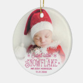 Kutste kleine sneeuwvlok baby eerste kerstjaar keramisch ornament (Links)