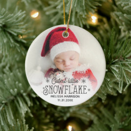 Kutste kleine sneeuwvlok baby eerste kerstjaar keramisch ornament