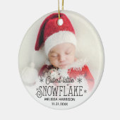 Kutste kleine sneeuwvlok baby eerste kerstjaar keramisch ornament (Links)