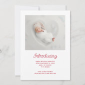 Kutste kleine sneeuwvlokfoto-aankondiging feestdagenkaart (Achterkant)