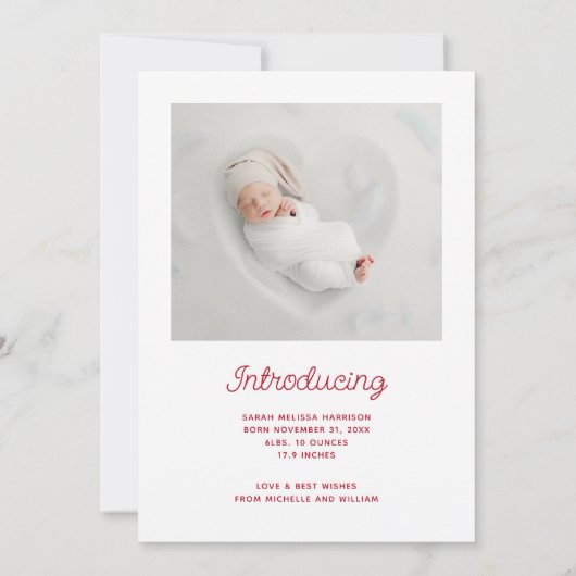 Kutste kleine sneeuwvlokfoto-aankondiging feestdagenkaart (Achterkant)