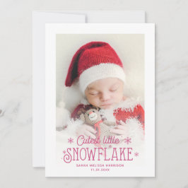 Kutste kleine sneeuwvlokfoto-aankondiging feestdagenkaart