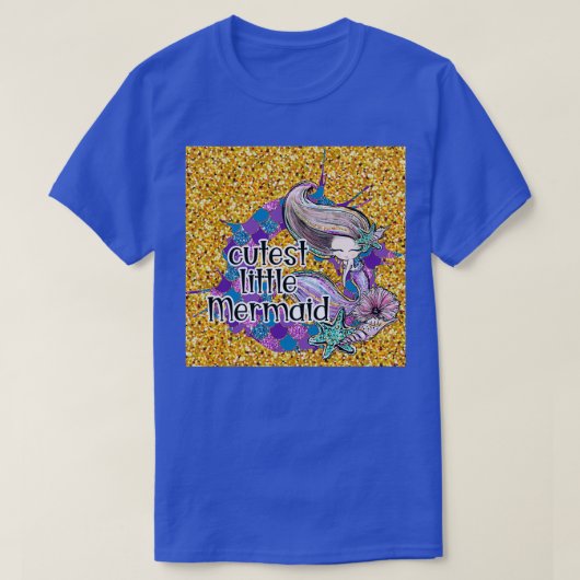 Kutste kleine zeemeerminnende glitter I T-shirt (Design voorkant)