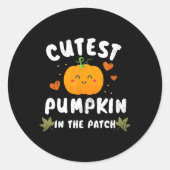 Kutste pompoen in de Herfst van de pleister Ronde Sticker (Voorkant)