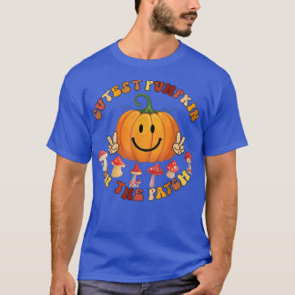 Kutste pompoen in de herfstpomp van de flardretro- t-shirt