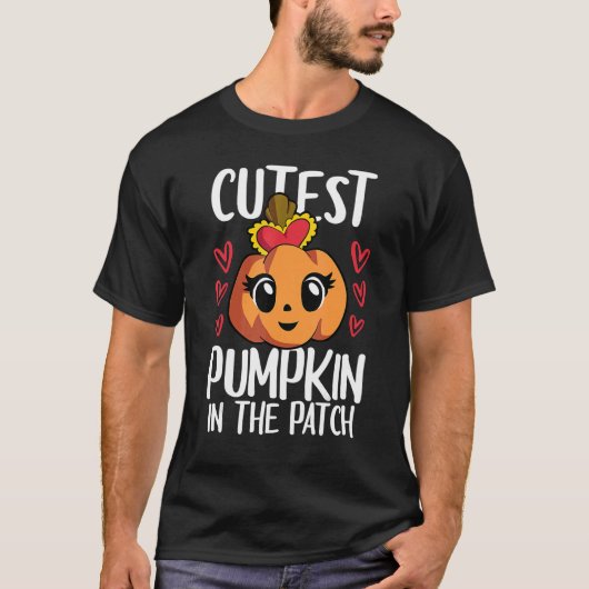 Kutste pompoen in het Kind van de pleister hallowe T-shirt (Voorkant)
