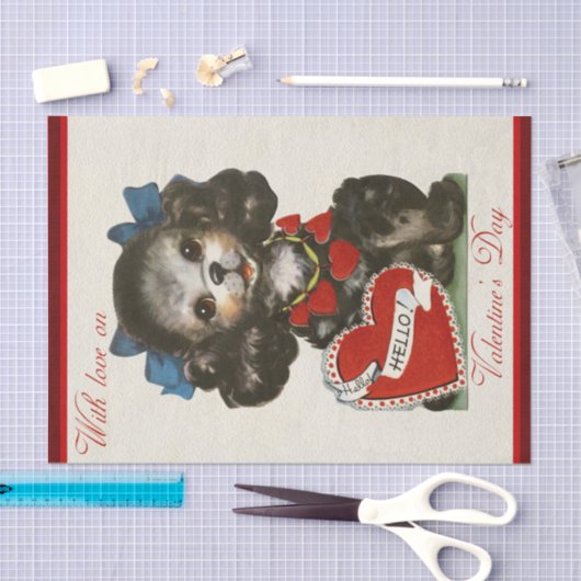 Kutste Valentijnse Puppy Ever!! tissue papier (Craft)