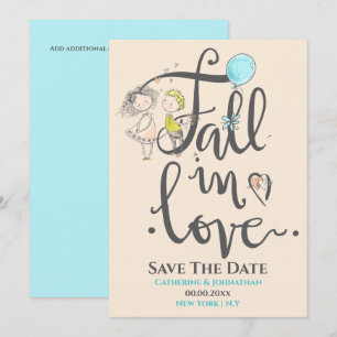 Kutstel in liefde tekentypografie herfst liefde save the date