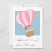 Kutstel in roze gestreepte heteluchtballon kaart (Voorkant)