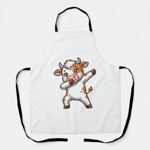 Kutte Dabbing Koe Vintage Gravure T-Shirt Ontwerp_ Schort