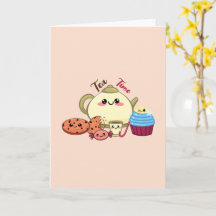 Kutte Kawaii Theetijd & Snoepjes Illustratie