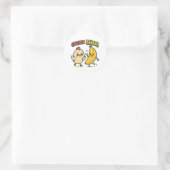 KUTTE KIP BANANA! RONDE STICKER (Tas)
