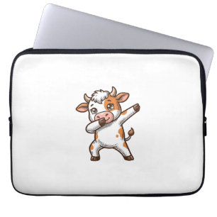 Kuttelekker Koe Retro Gravure T-Shirt Ontwerp_ Laptop Sleeve