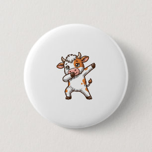 Kuttelekker Koe Vintage Gravure T-Shirt Ontwerp_ Ronde Button 5,7 Cm